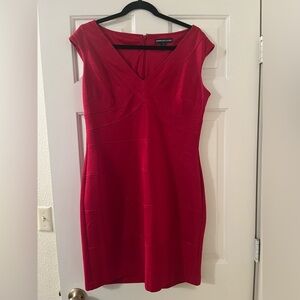 American Living Red Bodycon Mini Dress V-Neck Sleeveless